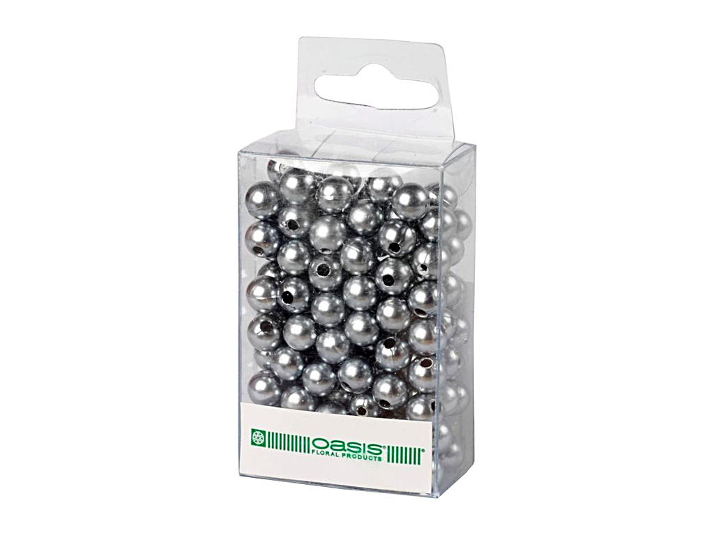 Perličky přízdoba 10 mm 120 ks stříbrné