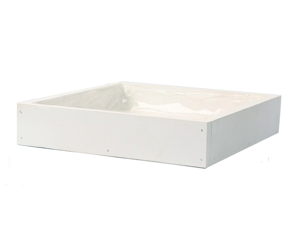 Tác dřevo 20cmx20cm čtverec bílý