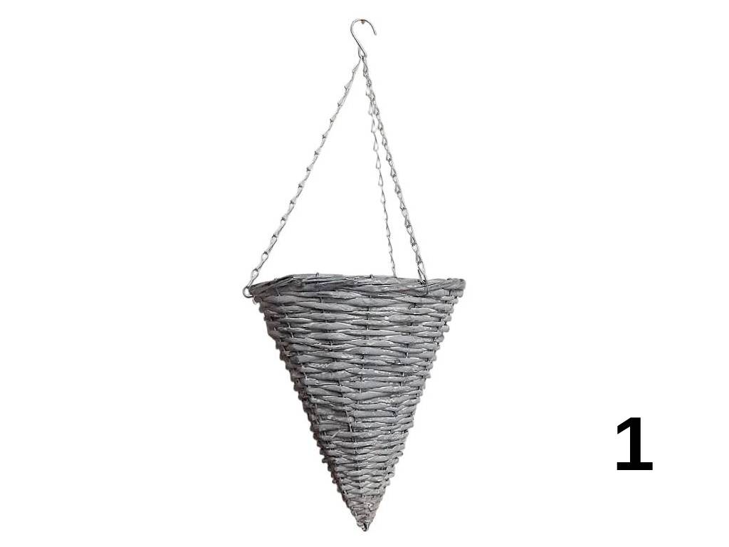 Obal proutěný závěsný ∅ 29 cm kužel color