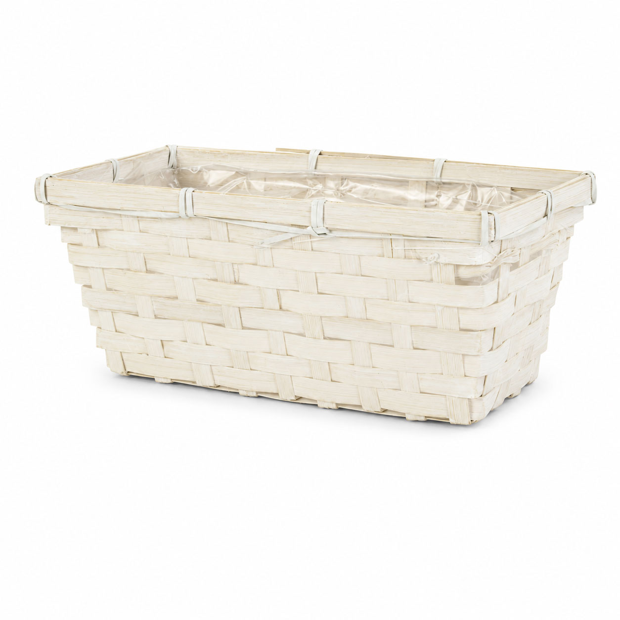 Truhlík proutí 25 cm x 12cm obdélník bílý