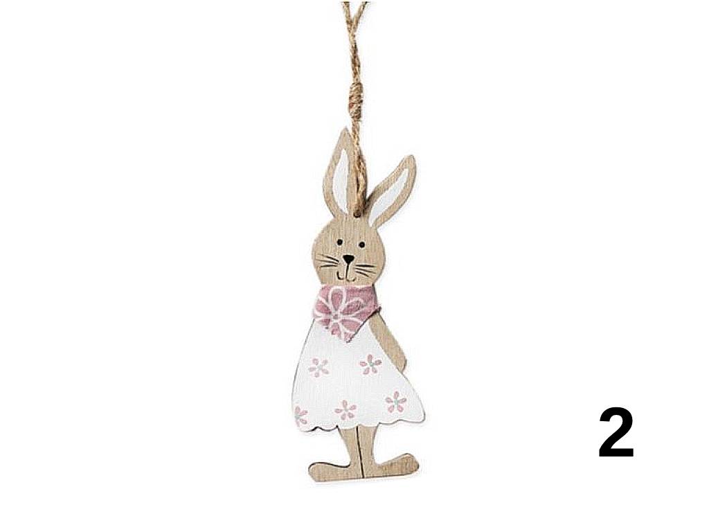 Zajíc dřevěný 15 cm závěsný naturální
