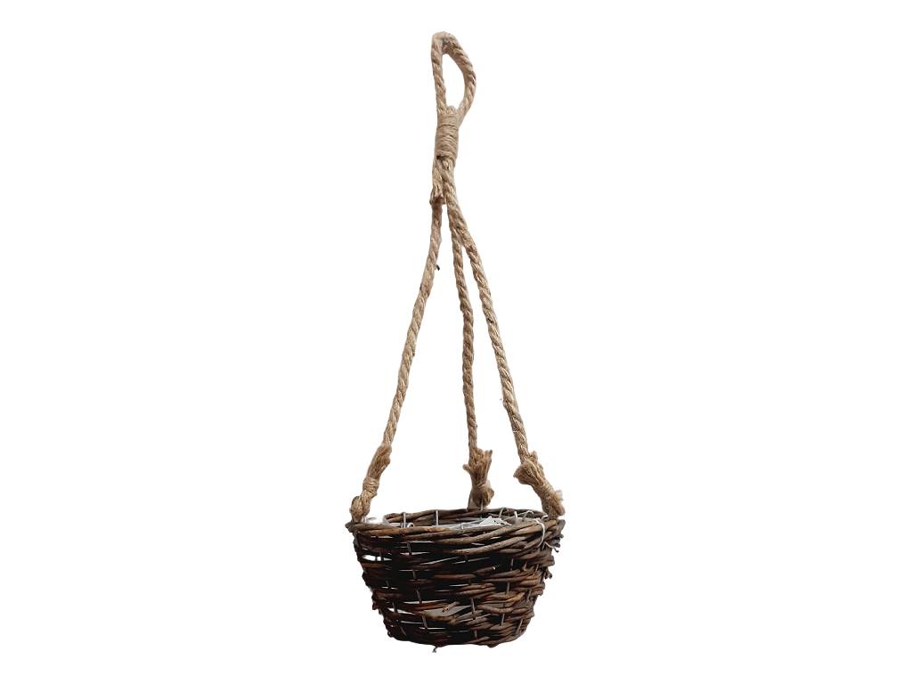 Obal proutí závěs 18 cm kulatý šedý