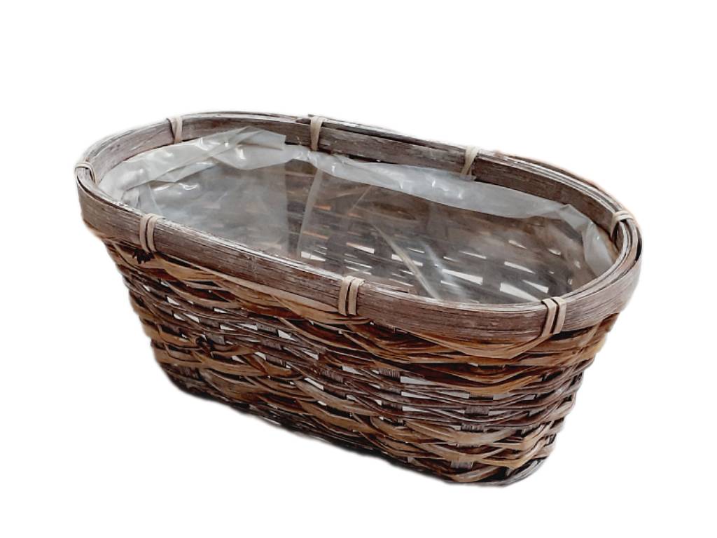 Truhlík proutí 23 cm x 12 cm ovál hnědý