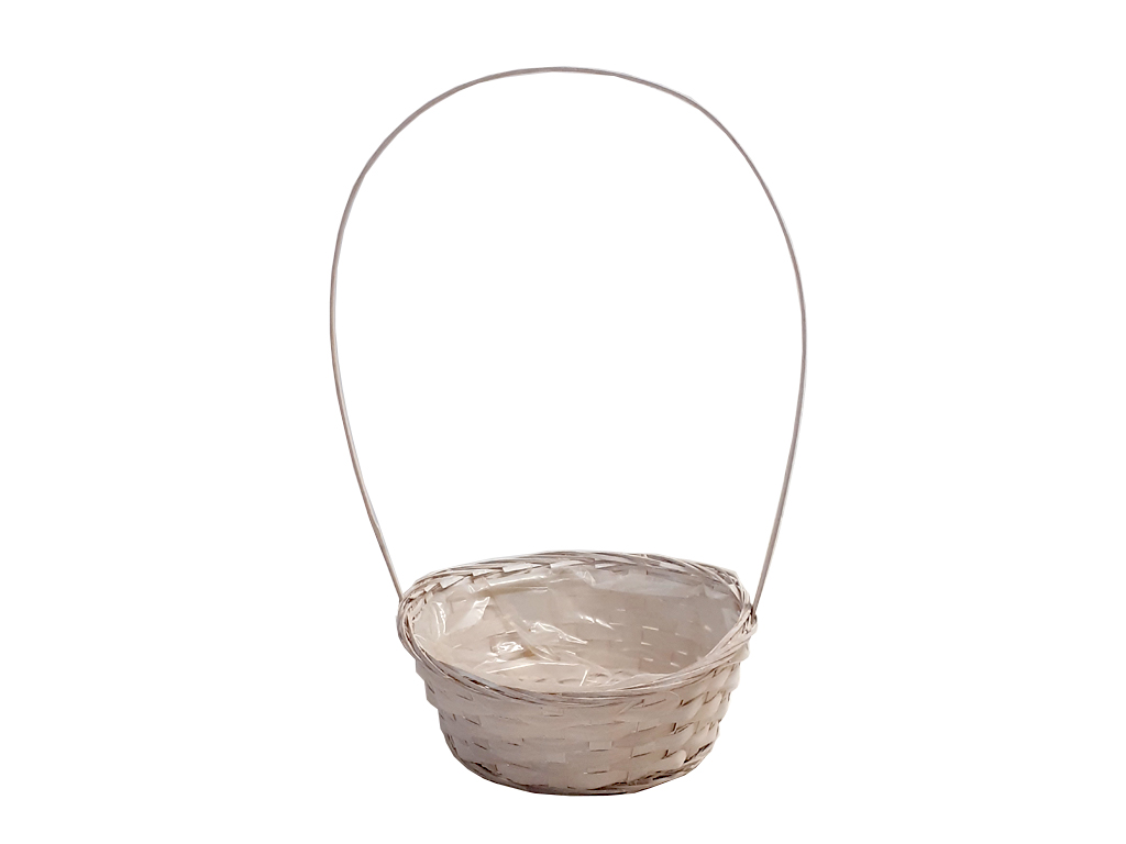 Košík proutí 25 cm kulatý bílý