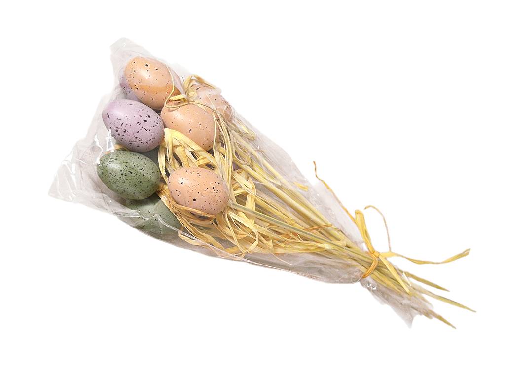 Vajíčka přízdoba 4 cm 12 ks zápich mix