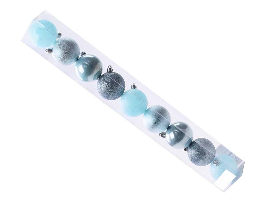 Ozdoba koule 6cm 9ks tuba pistácie plast