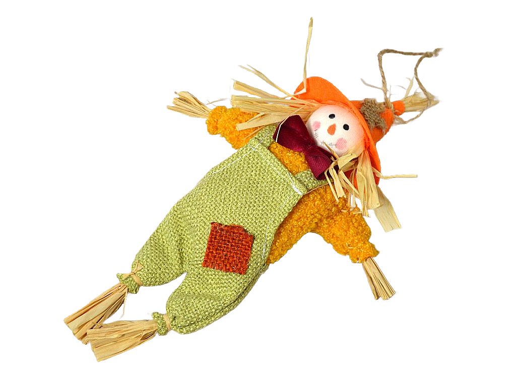 Strašák látka závěs 18 cm oranžový
