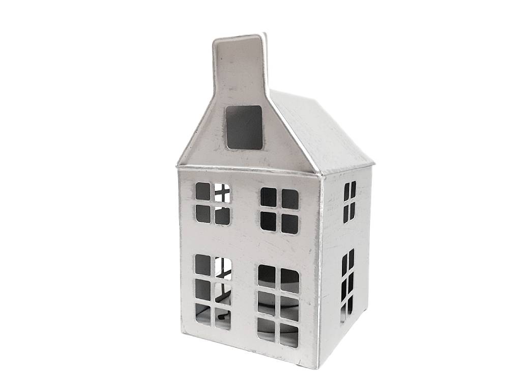 Domek plech lucerna 15cm bílý