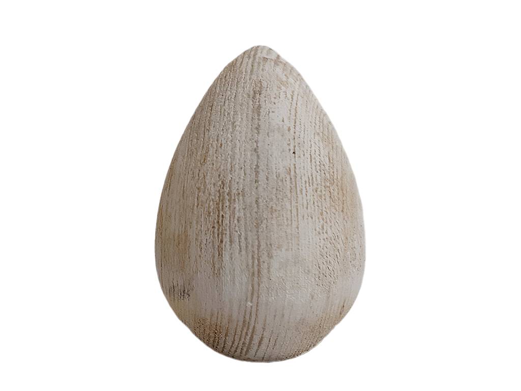Vejce dřevo 8 cm bělené