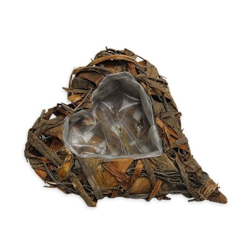 Srdce proutí 28 cm plné s otvorem natural