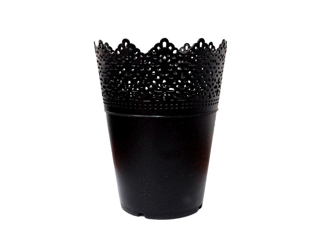 Obal plast 12 cm kulatý černý