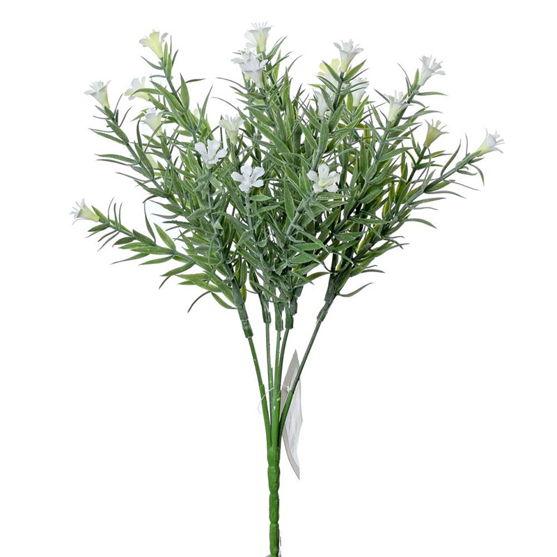 Bílé květy na větvičce 34 cm