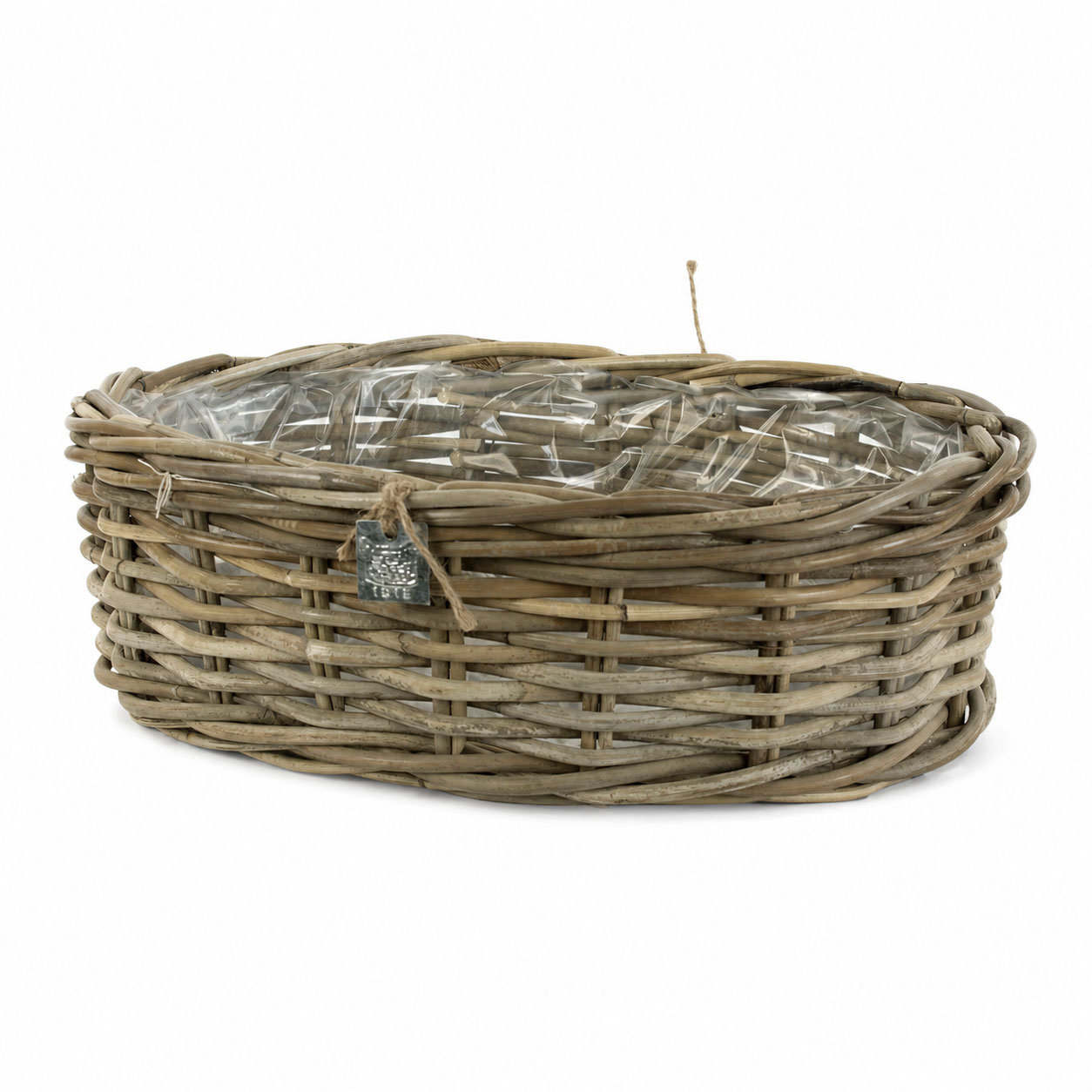 Miska ratan 44 cm x 34 cm ovál šedý