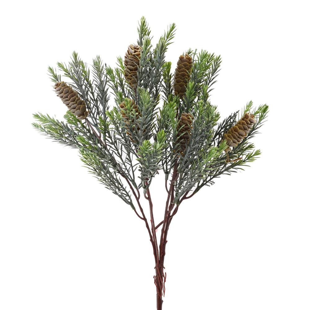 Větvička zeleň šišky 42 cm