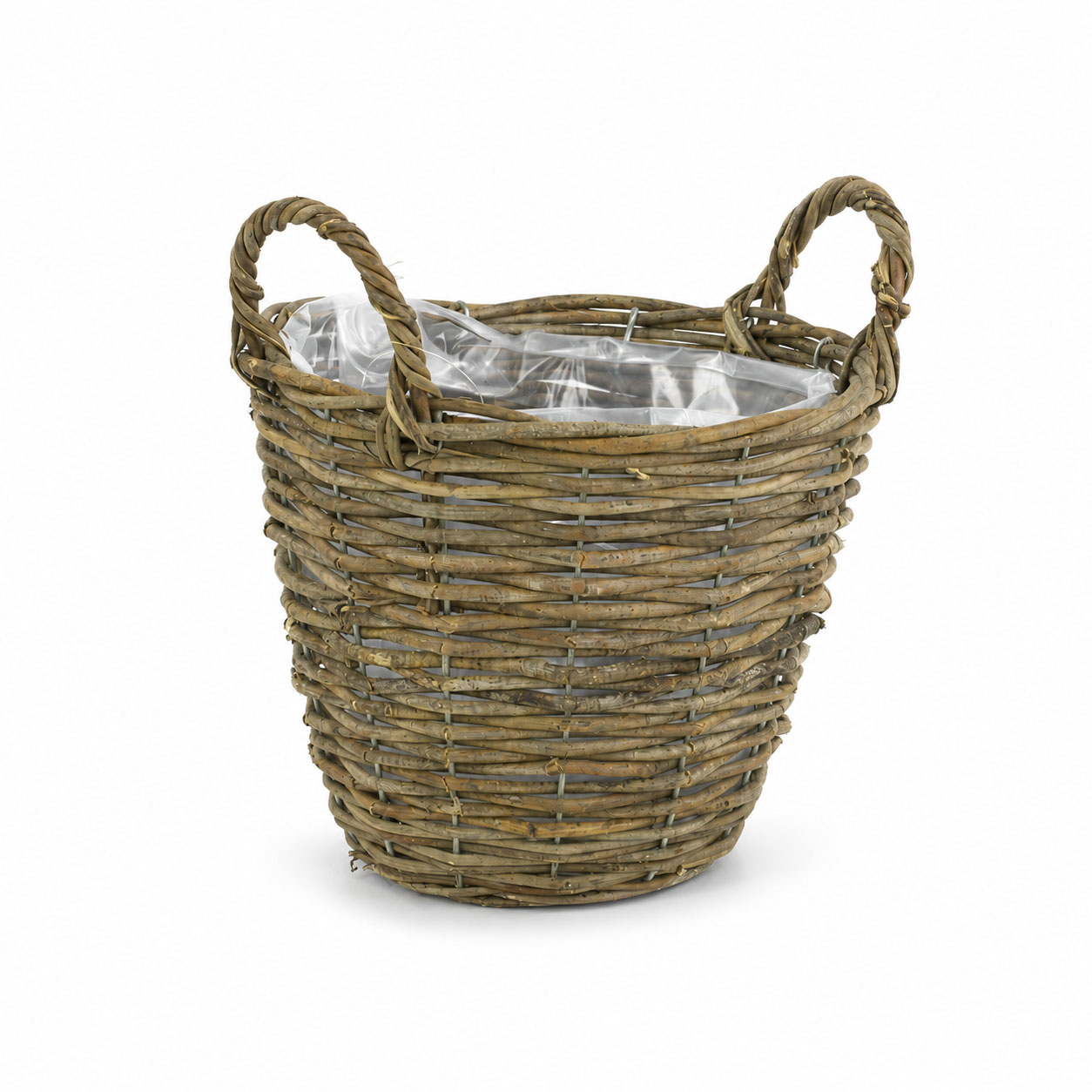 Obal proutí 15 cm kulatý s uchy šedý