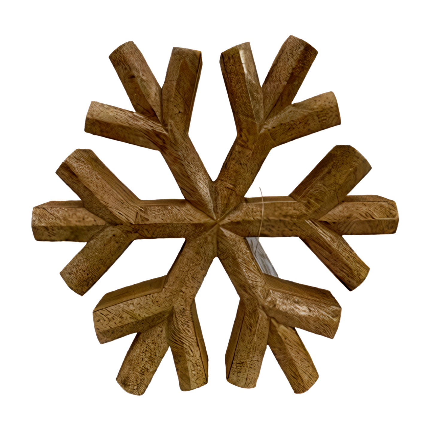 Vločka dřevo 14 cm naturál