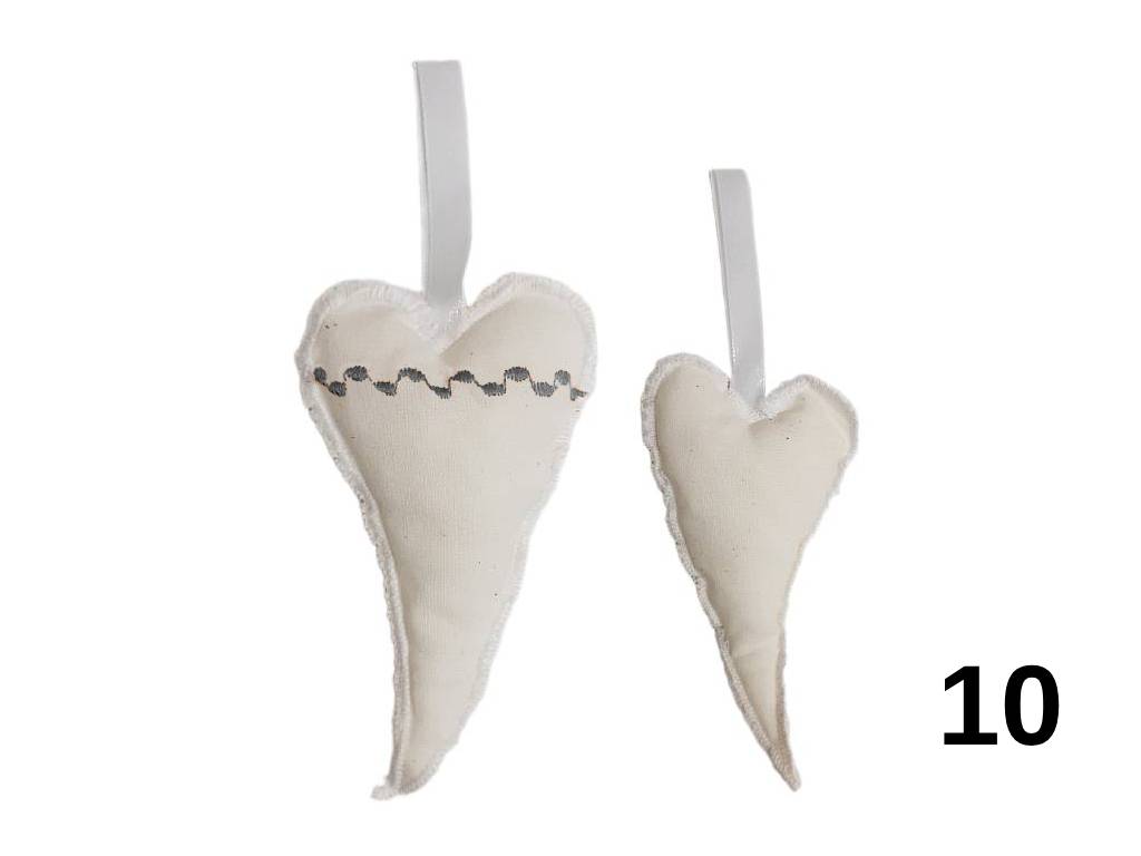 Srdce látkové 11 x 9,5 cm barevný květ