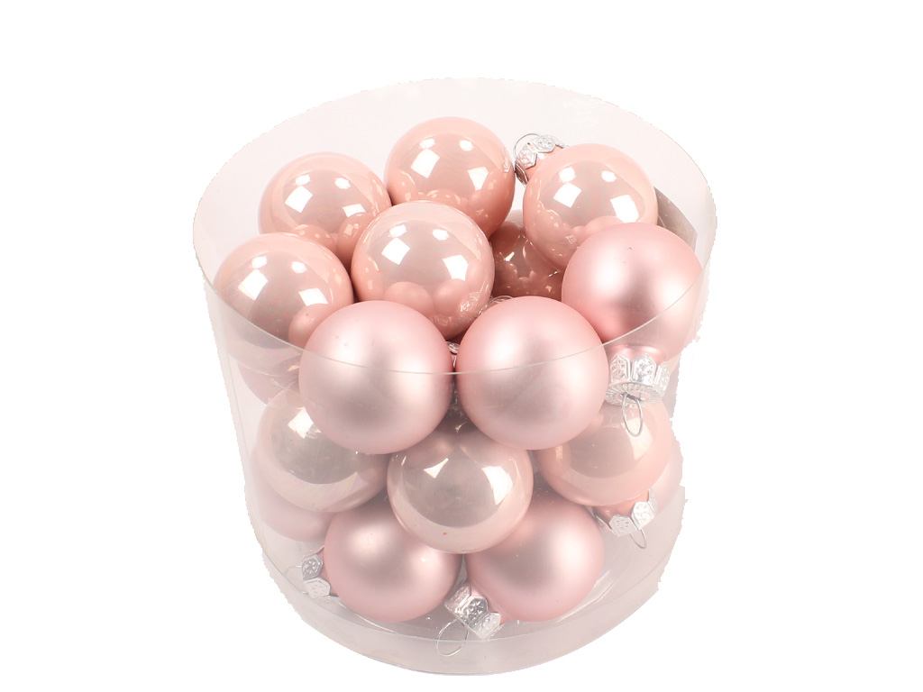 Ozdoba koule 2,5cm 24ks růžová