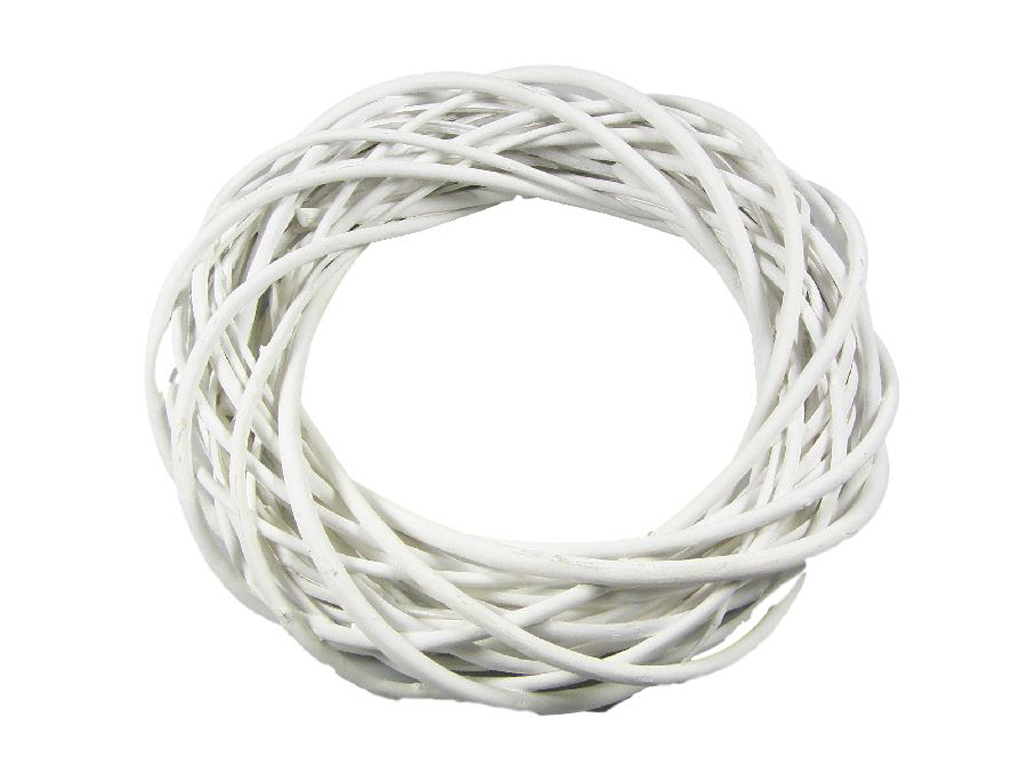 Věnec proutěný Ø 25 cm proplétaný bílý