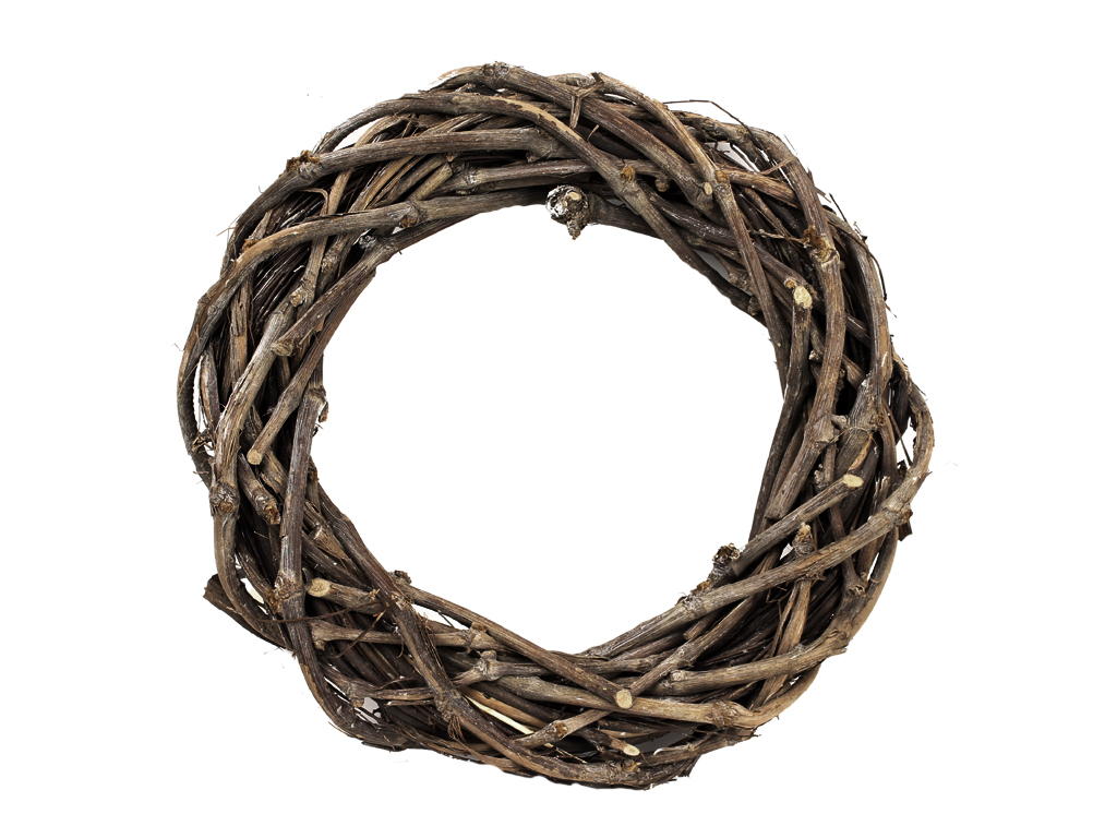 Věnec proutěný Ø 50 cm proplétaný naturální