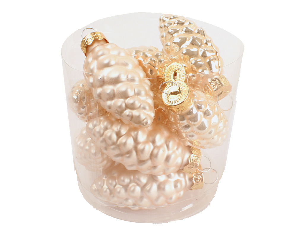 Ozdoba šiška 6cm 12ks šampaň