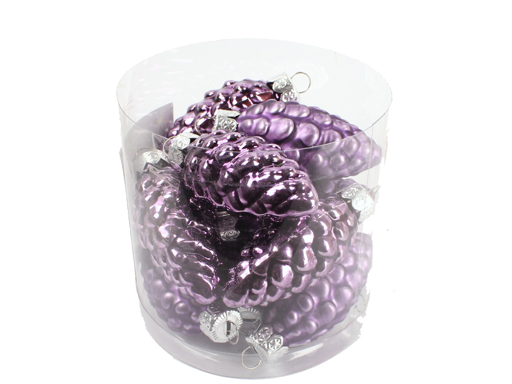 Ozdoba šiška 6cm 12ks fialová