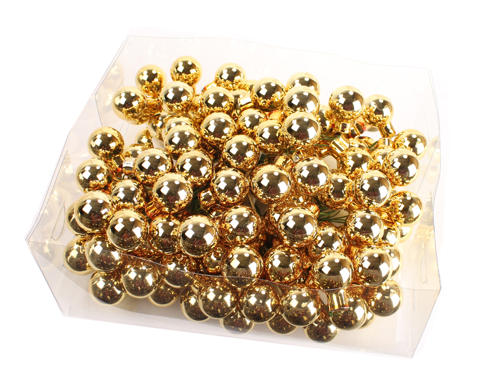 Koule zápich 2cm 144ks zlatá lesk BOX