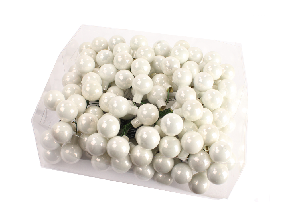 Koule zápich 2cm 144ks bílá lesk BOX