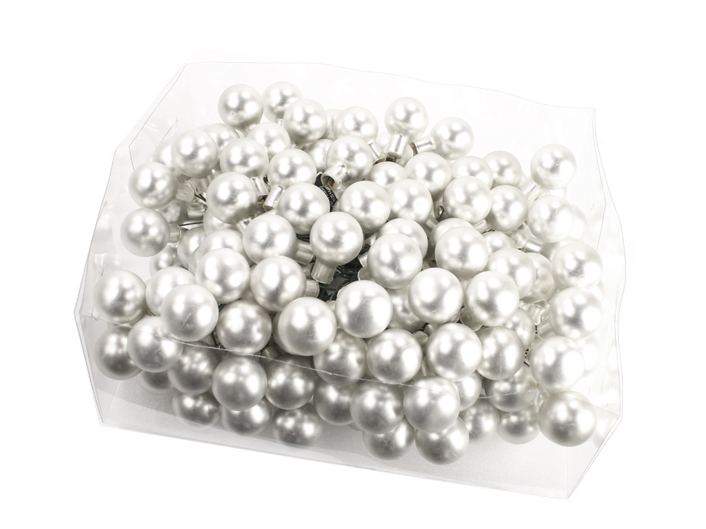 Koule zápich 2cm 144ks stříbrná mat BOX
