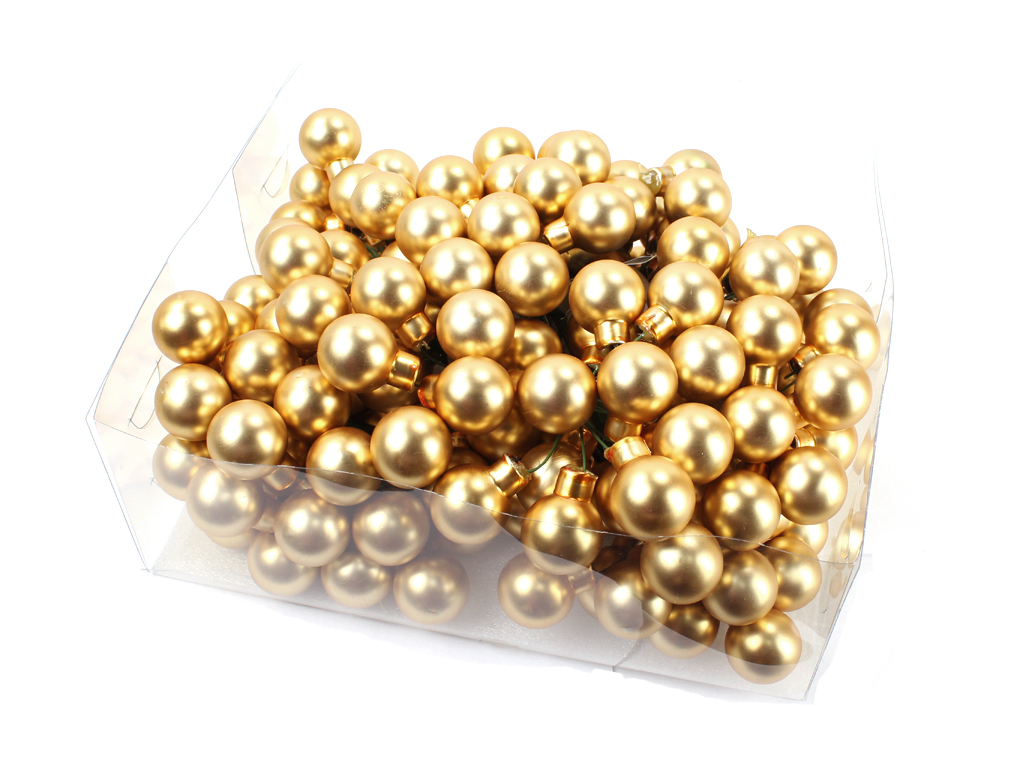 Koule zápich 2cm 144ks zlatá mat BOX