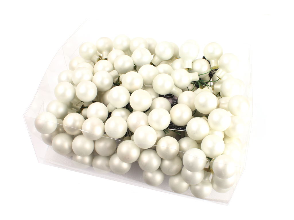 Koule zápich 2cm 144ks bílá mat BOX