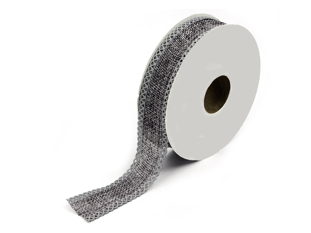 Stuha juta tkaná 25mm 10yd lila