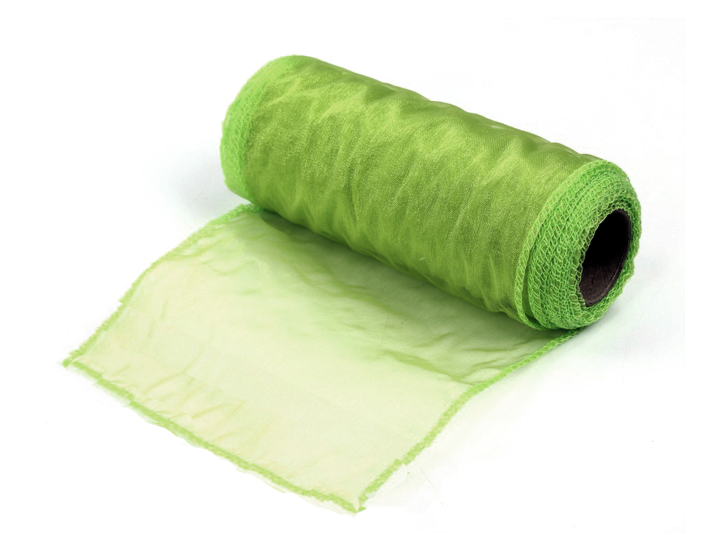 Stuha organza 12 cm 10 yd hladká zelená