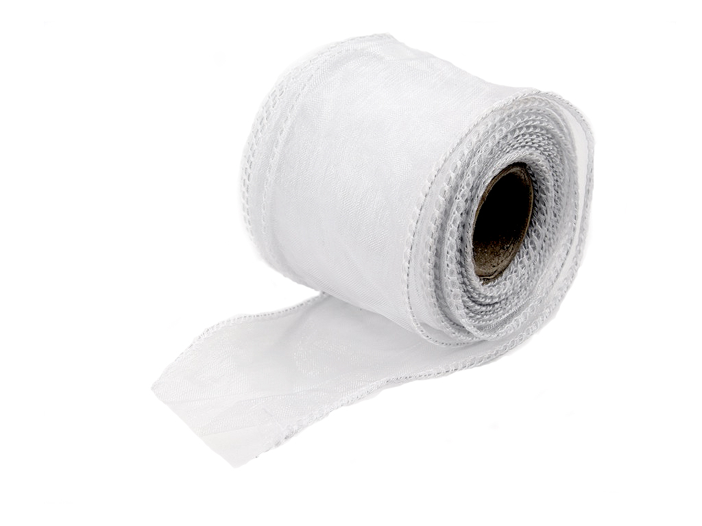 Stuha organza 6,5 cm 10 yd bílá