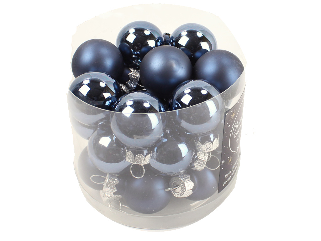 Ozdoba koule 2,5cm 24ks tm.modrá