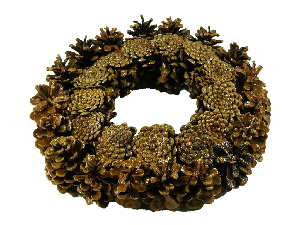 Věnec šišky 15 cm natural