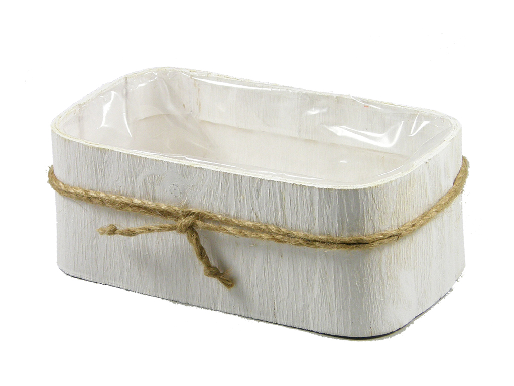 Truhlík dýha 22cmx12cm ovál bílý