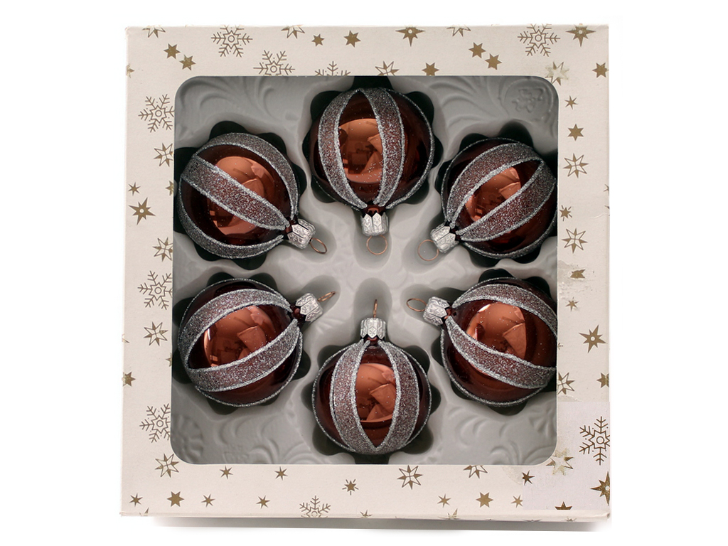 Ozdoba koule 5cm 6ks pruh