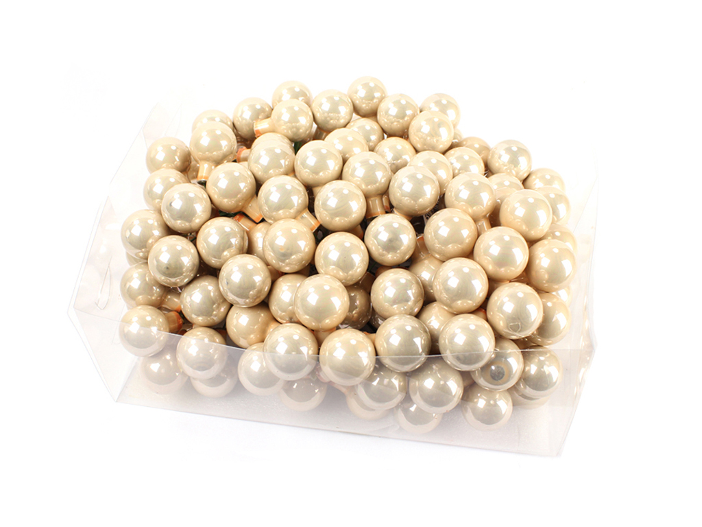 Koule zápich 2cm 144ks šampaň lesk BOX