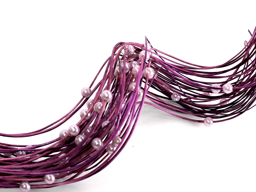 Curly ting 60 cm s perličkou tmavě fialová