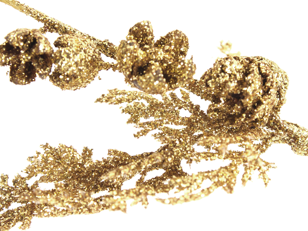 Větvička plody 18cm 6ks zlatá