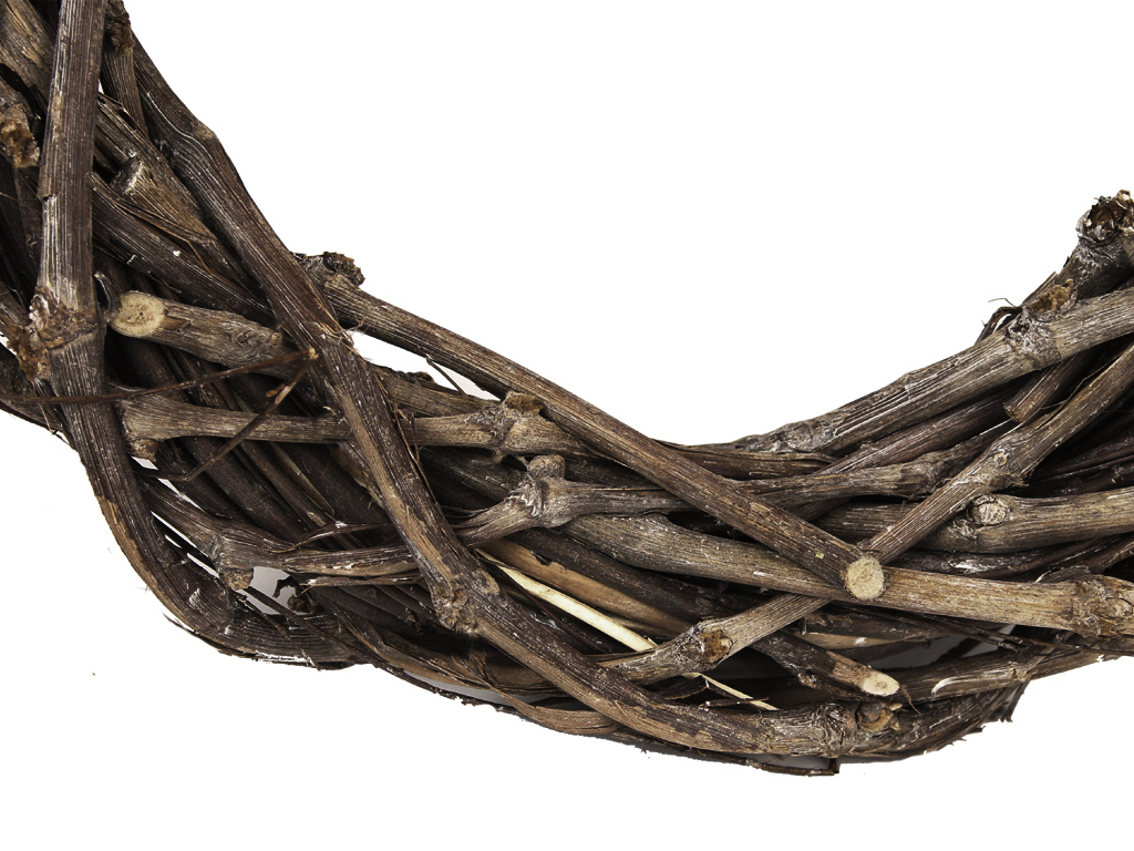 Věnec proutěný Ø 50 cm proplétaný naturální