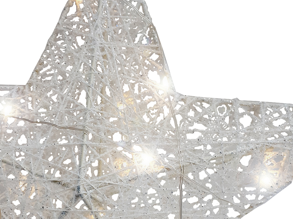 Hvězda svítící zasněžená 30cm 20LED