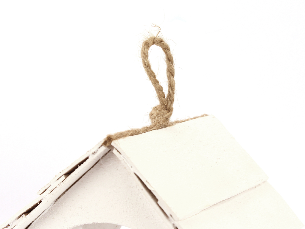 Domeček dřevěný krmítko 12 x 8 cm bílý