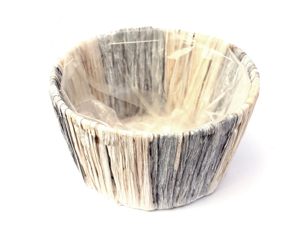 Obal hyacint 15 cm kulatý bílošedý
