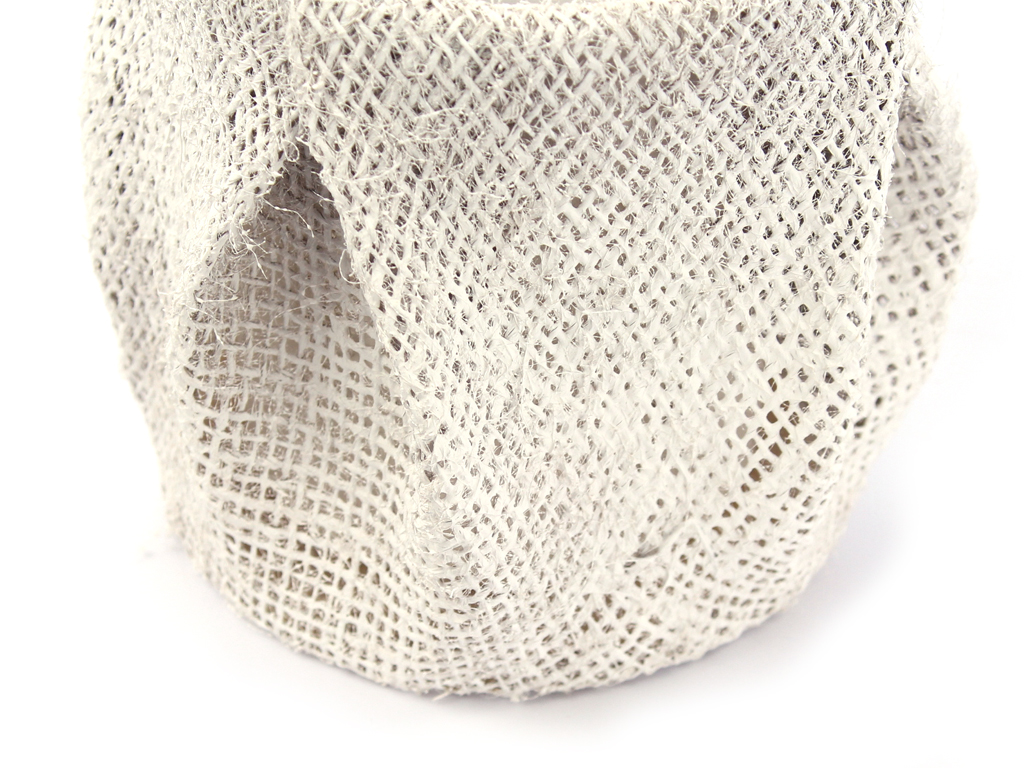Obal juta 1 2cm kulatý bílý výška 10 cm