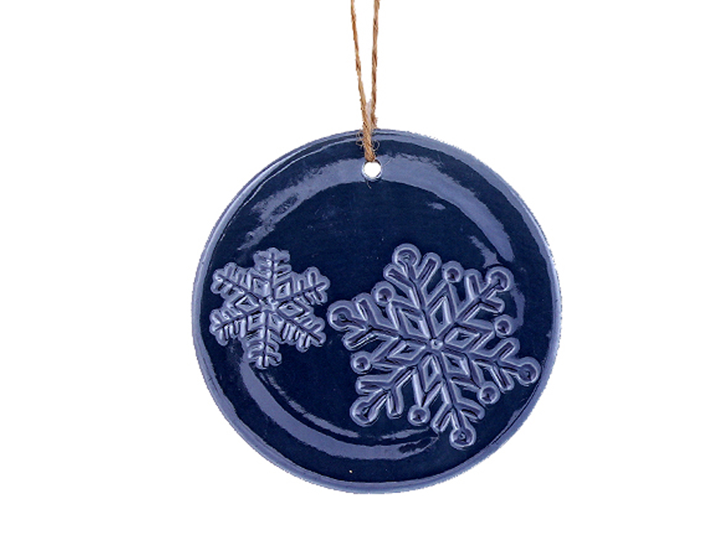 Vánoční dekorace porcelán 3 ks 9 cm color
