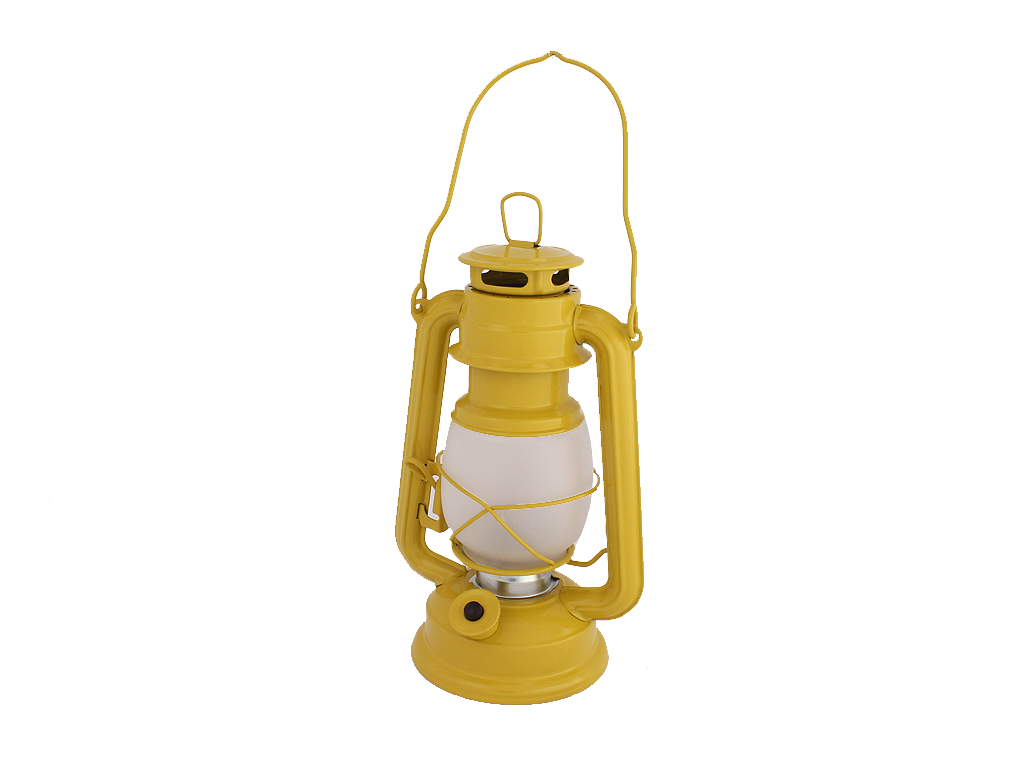 Lampa svítící kov 24 cm žlutá