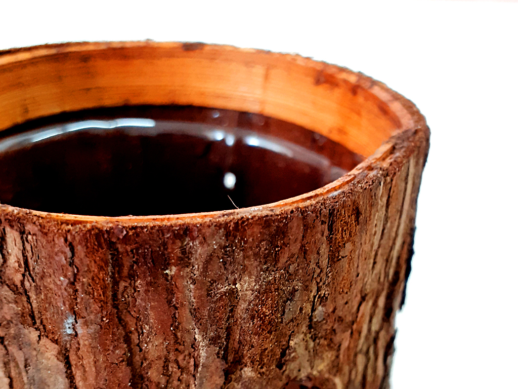 Obal kůra 8 cm kulatý natural