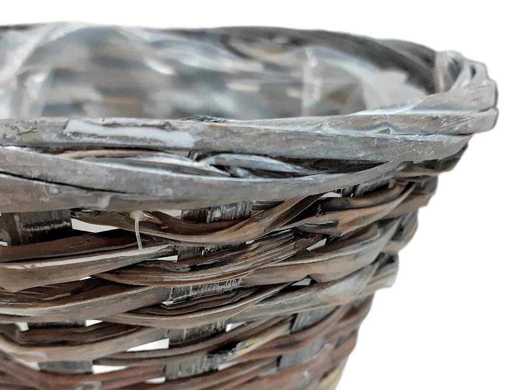 Obal proutí 12 cm kulatý šedý